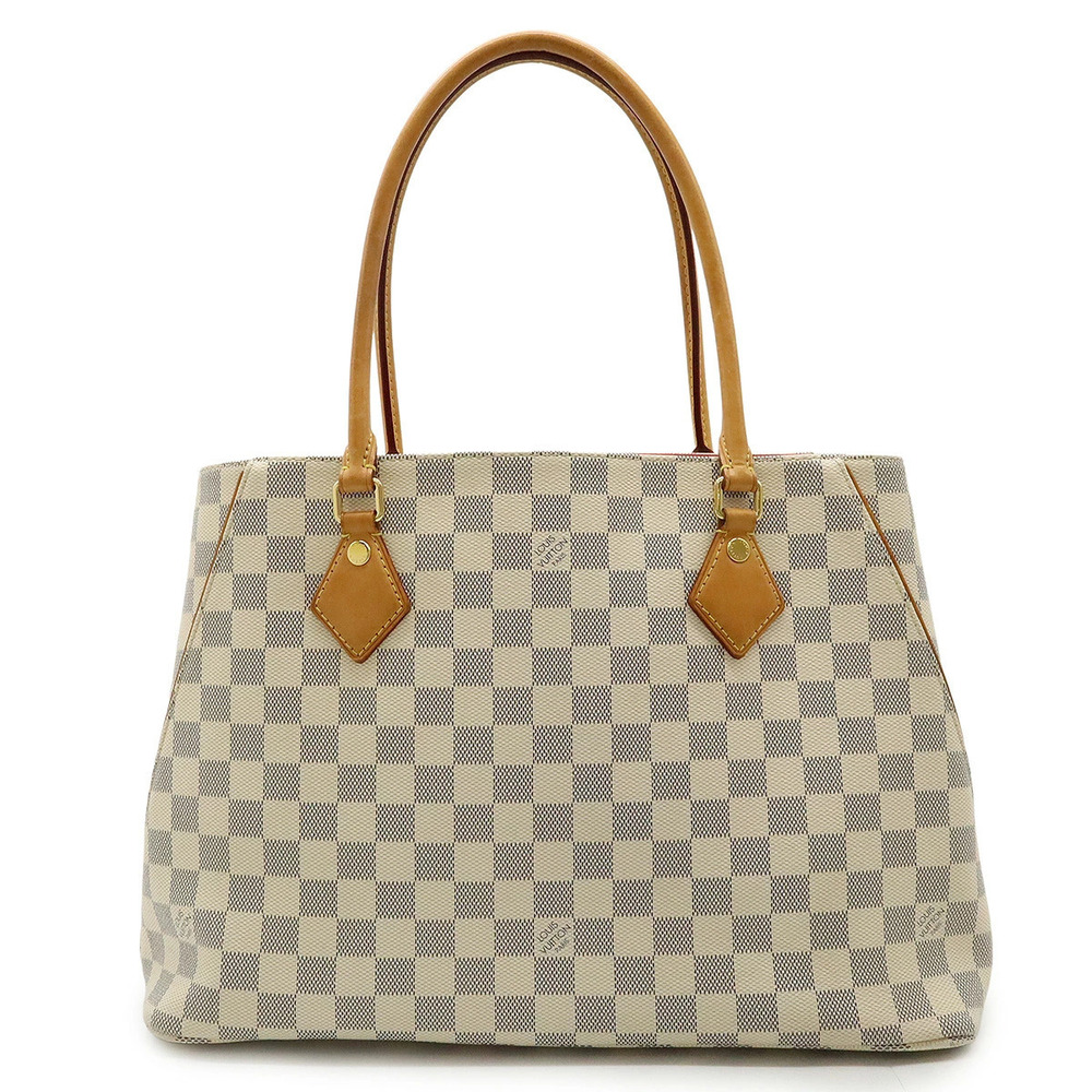LOUIS VUITTON Damier Azur White Calvi Tote Bag Shoulder